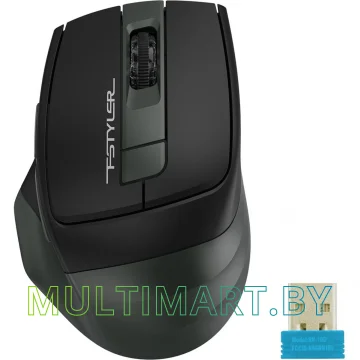 Мышь A4Tech Fstyler FB35 (черный/зелёный) картинка 2